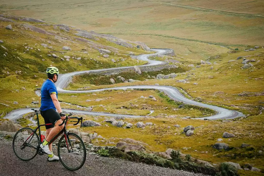 Cycling up tough hills in Ireland